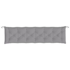 Gray Oxford fabric garden bench cushion, 78.7x19.7x2.8in, with ties and tufted design.