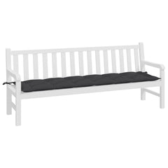 Black garden bench cushion in Oxford fabric, measuring 78.7x19.7x2.8 inches.
