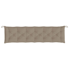Taupe Bostome garden bench cushion in Oxford fabric, 78.7x19.7x2.8 inches, with ties.