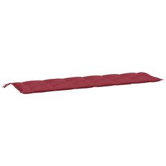 Wine red garden bench cushion in Oxford fabric, 78.7x19.7x2.8 inches, with ties.