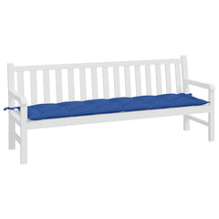 Blue Oxford fabric garden bench cushion, 78.7x19.7x2.8 inches, with ties.
