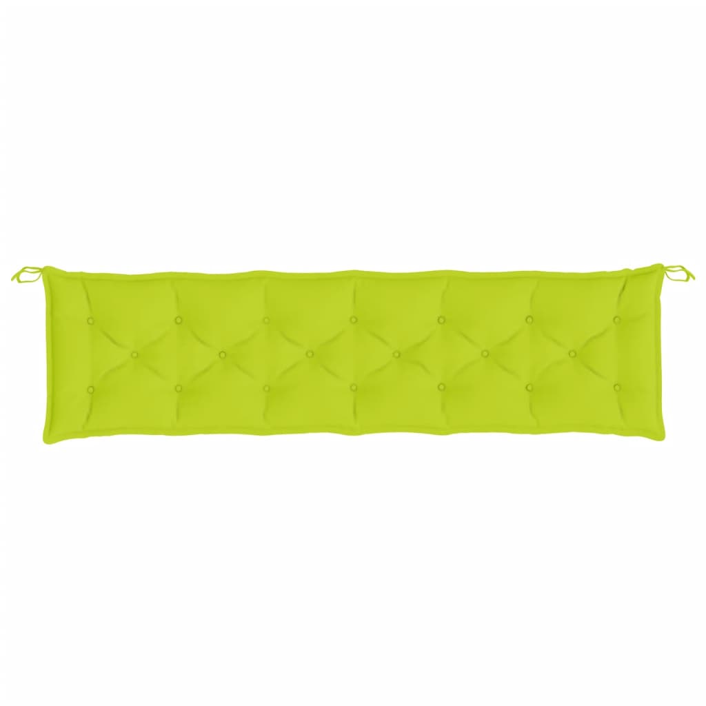 Bright green Oxford fabric garden bench cushion with tufted design and tie straps, 78.7x19.7x2.8 inches