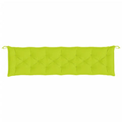 Bright green Oxford fabric garden bench cushion with tufted design and tie straps, 78.7x19.7x2.8 inches