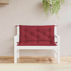 Wine red Oxford fabric garden bench cushion, 39.4x39.4x2.8 inches, with corner ties.