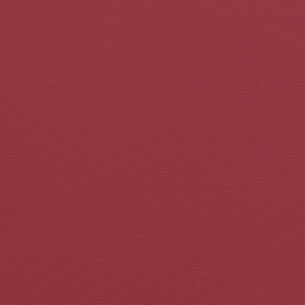 Wine red Oxford fabric garden bench cushion, 39.4x39.4x2.8 inches square with ties.