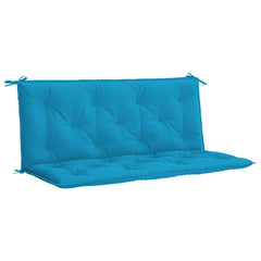 Light blue Oxford fabric garden bench cushion, 47.2x39.4x2.8 inches, with ties.