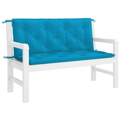 Light blue Oxford fabric garden bench cushion with ties, 47.2x39.4x2.8 inches.