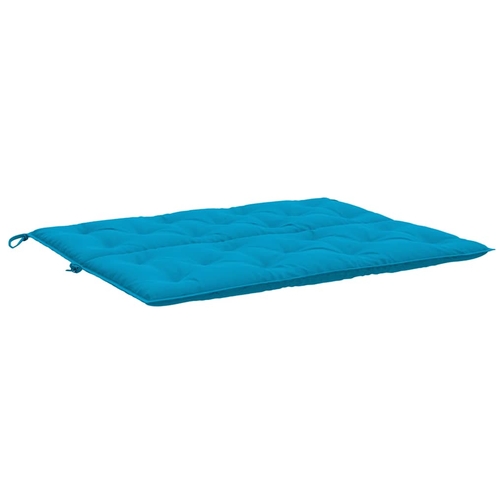 Light blue Oxford fabric garden bench cushion, 47.2x39.4x2.8 inches, with straps.