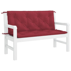 Wine red Oxford fabric garden bench cushion, 47.2x39.4x2.8 inches, with ties.