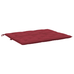 Wine red Oxford fabric garden bench cushion, 47.2x39.4x2.8 inches, with ties.