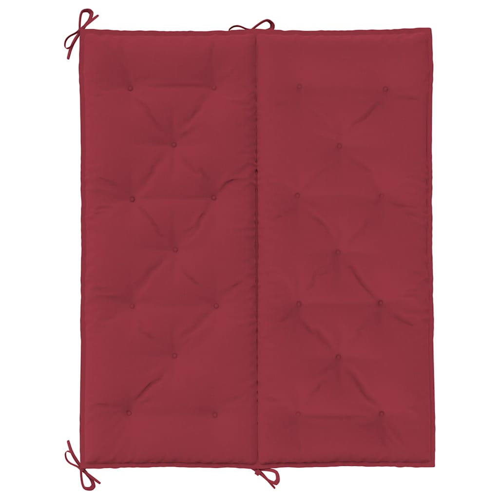 Wine red garden bench cushion, 47.2x39.4x2.8 inches, Oxford fabric with ties.