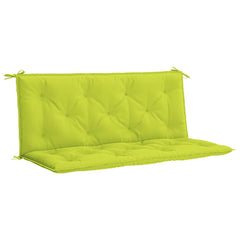 Bright green outdoor garden bench cushion made of durable Oxford fabric, 47.2 inches long.