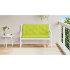 Bright green outdoor garden bench cushion made of durable Oxford fabric, 47.2 inches long.