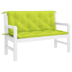 Bright green outdoor garden bench cushion made of durable Oxford fabric, 47.2 inches long.
