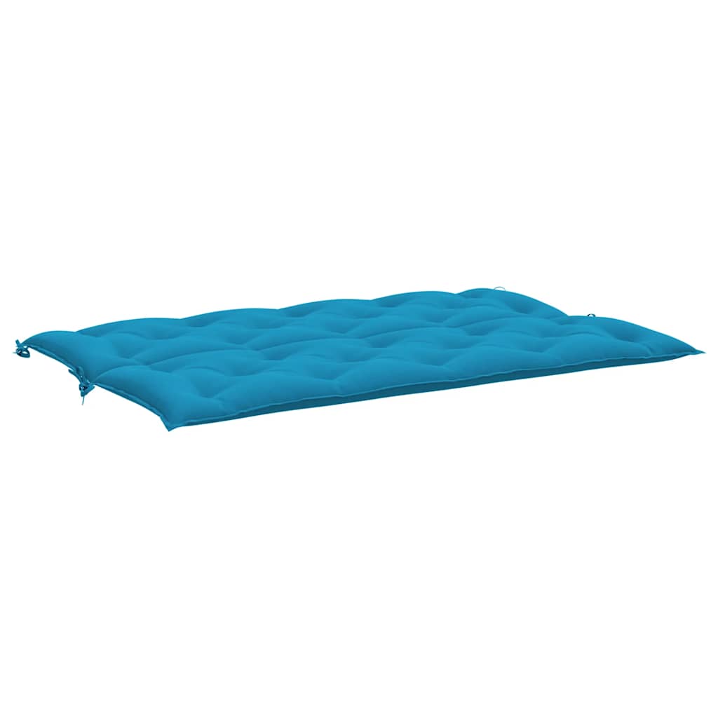 Light blue Oxford fabric garden bench cushion, 59x40x2.8 inches, with tufted design.