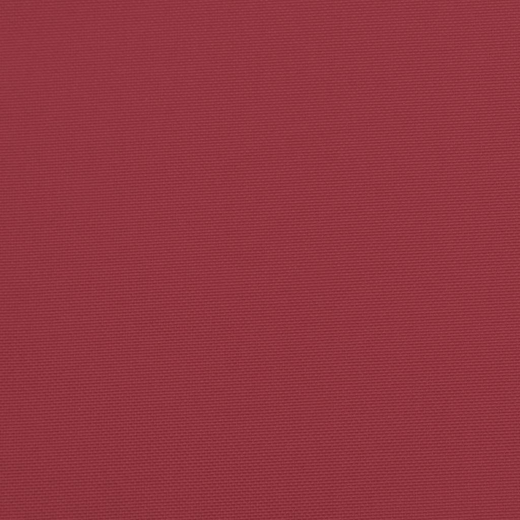 Wine red Oxford fabric garden bench cushion, 59x40x2.8 inches, with corner ties.