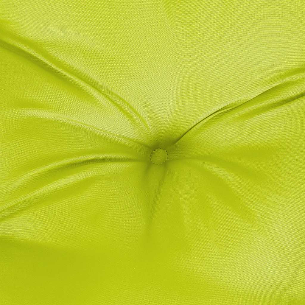 Bright green garden bench cushion made of Oxford fabric, measuring 59x40x2.8 inches.