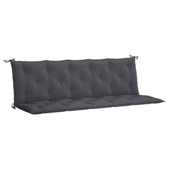 Anthracite gray Oxford fabric garden bench cushion with tufted design and ties, 70.9x39.4x2.8 inches.