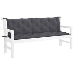 Anthracite garden bench cushion in Oxford fabric, 70.9x39.4x2.8 inches, with ties.