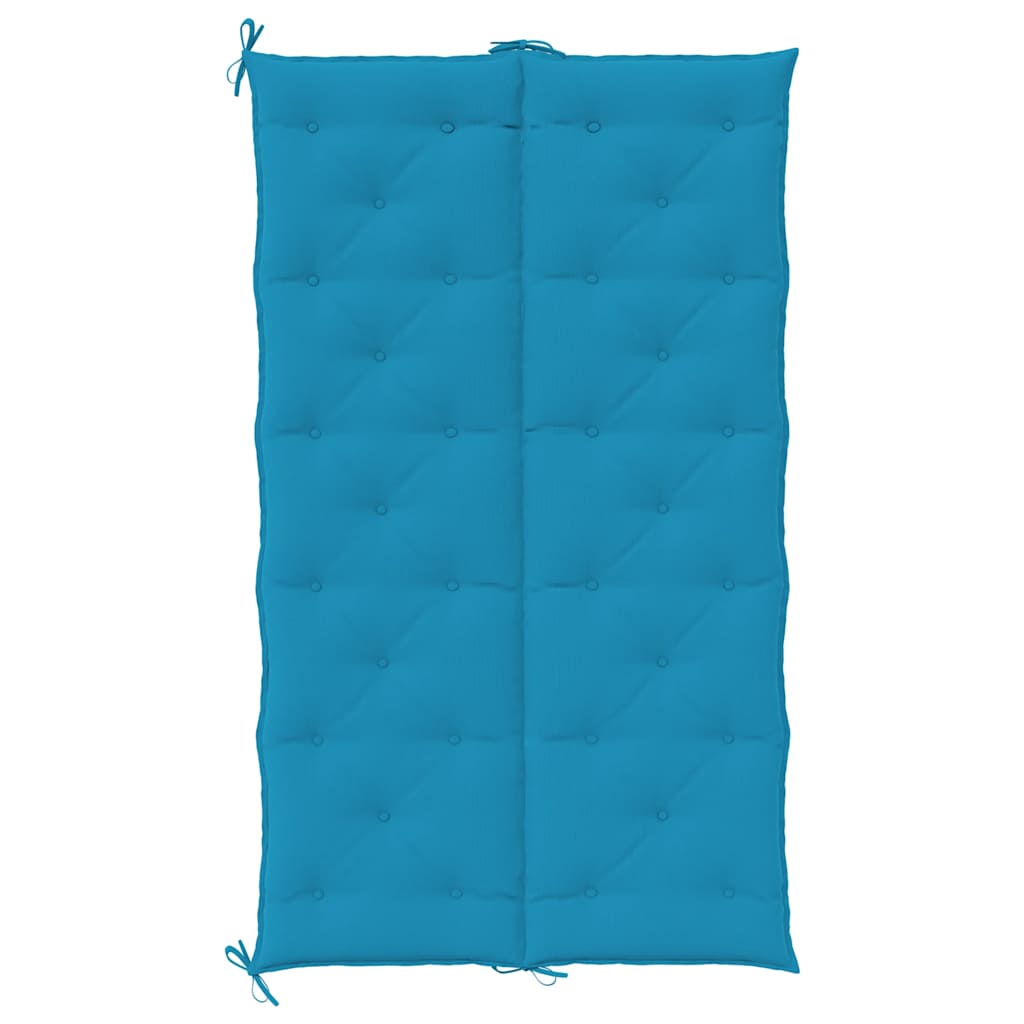 Light blue Oxford fabric garden bench cushion, 70.9x39.4x2.8 inches, with corner ties.