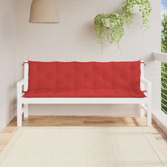 Garden Bench Cushion Set of 2 Red Oxford fabric (100% polyester)