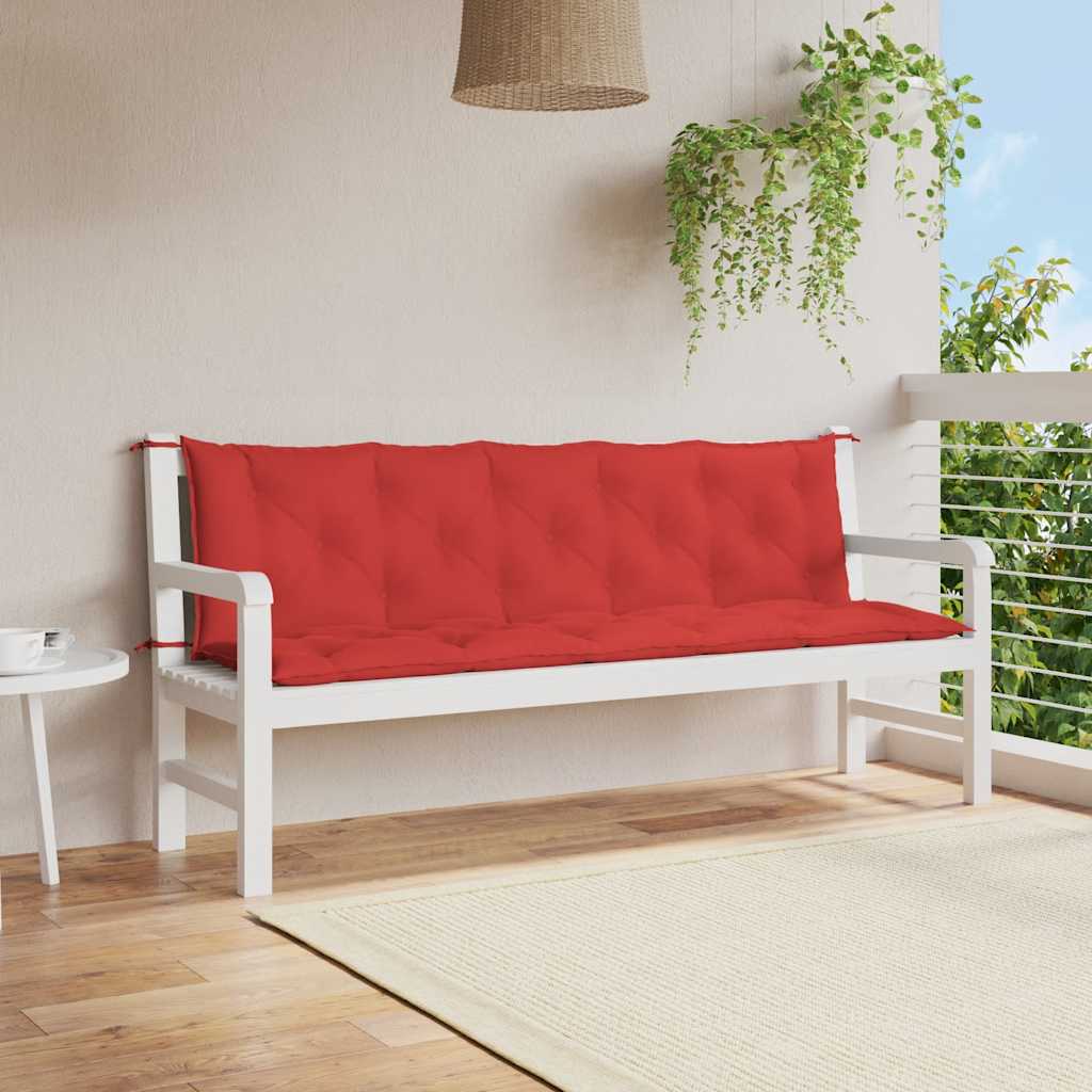 Garden Bench Cushion Set of 2 Red Oxford fabric (100% polyester)