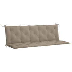 Taupe Bostome garden bench cushion in Oxford fabric, 70.9x39.4x2.8 inches, with ties.
