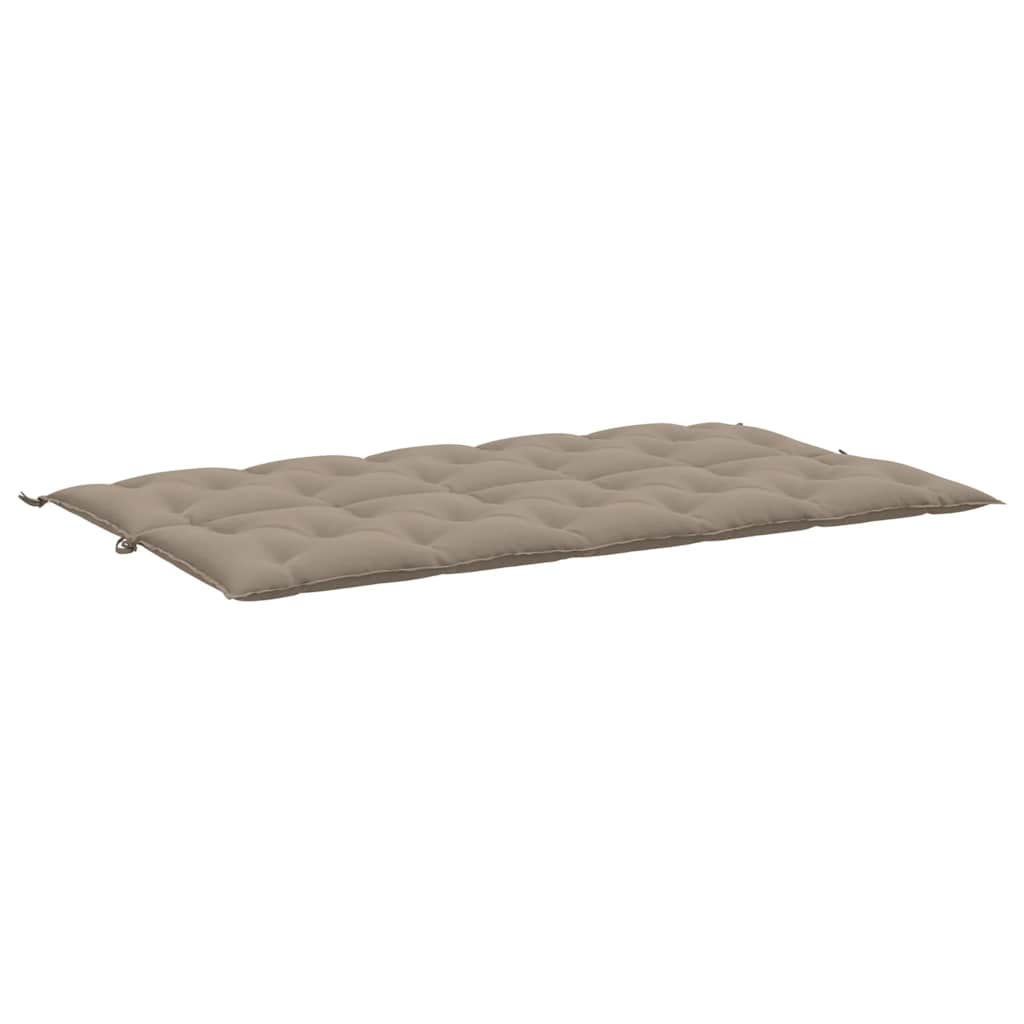 Taupe Bostome garden bench cushion in Oxford fabric, 70.9x39.4x2.8in, with ties.