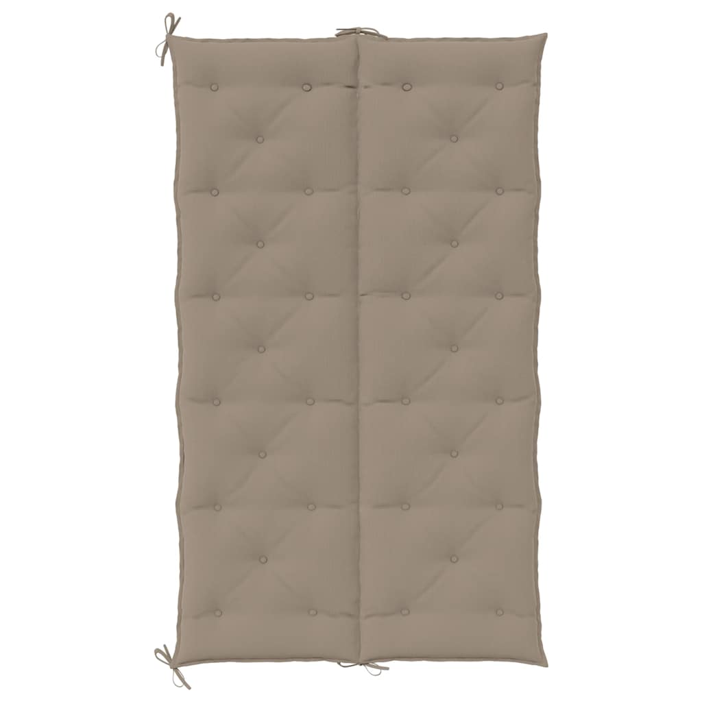 Taupe Bostome garden bench cushion in Oxford fabric, 70.9x39.4x2.8 inches, with corner ties.