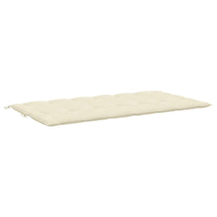 Cream white garden bench cushion with Oxford fabric and ties, measuring 78.7x39.4x2.8 inches.