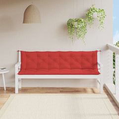Garden Bench Cushion Set of 2 Red Oxford fabric (100% polyester)