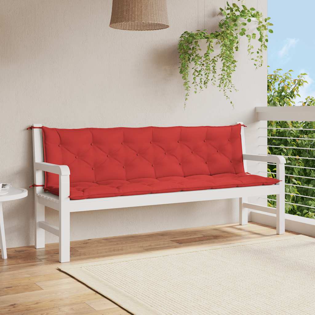 Garden Bench Cushion Set of 2 Red Oxford fabric (100% polyester)