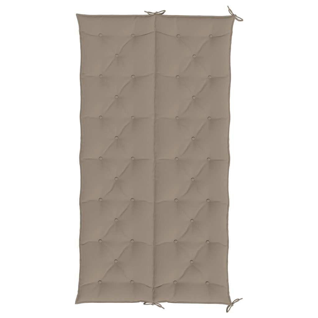 Taupe Oxford fabric garden bench cushion, 78.7x39.4x2.8 inches, with ties.