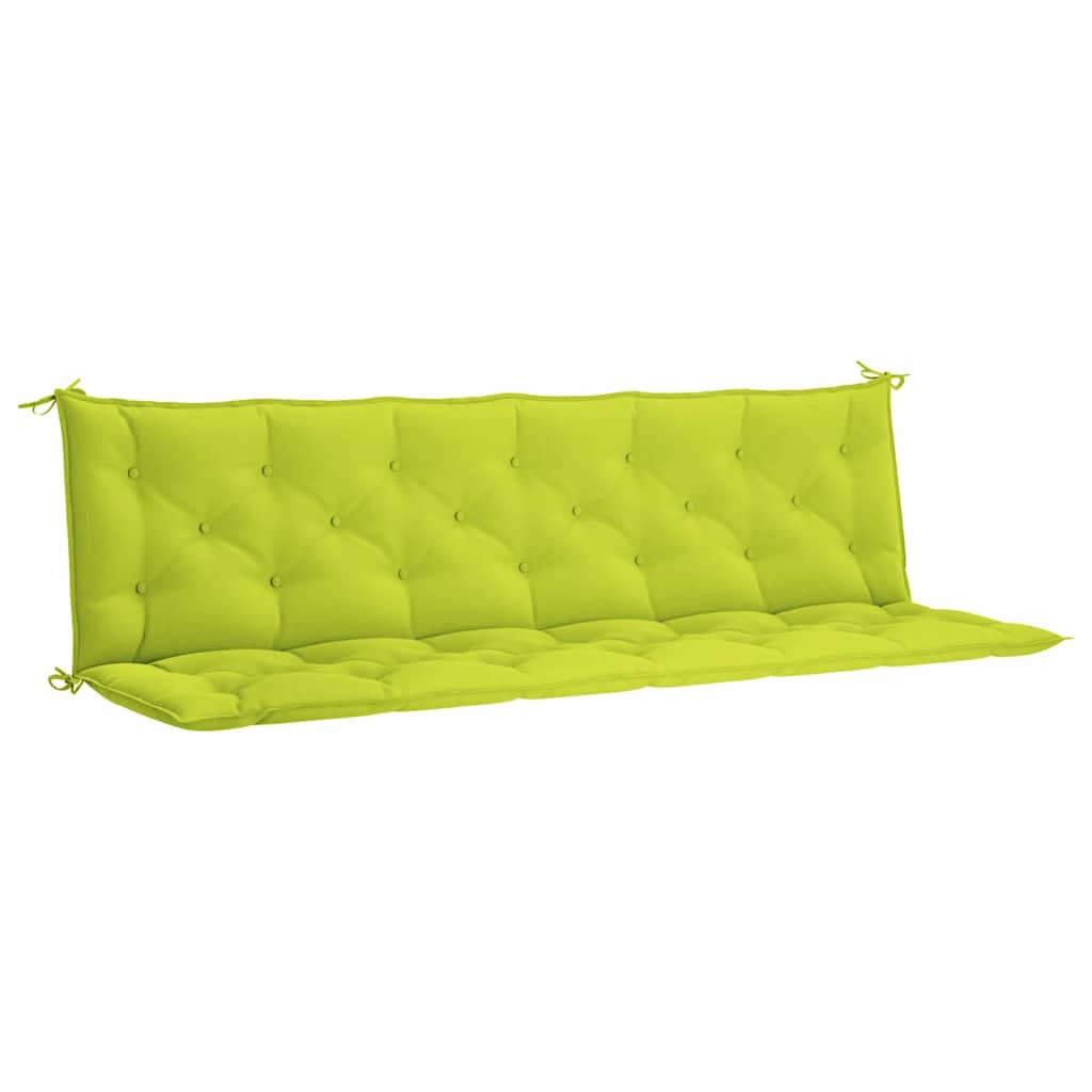 Bright green Oxford fabric garden bench cushion, 78.7x39.4x2.8 inches, with ties.