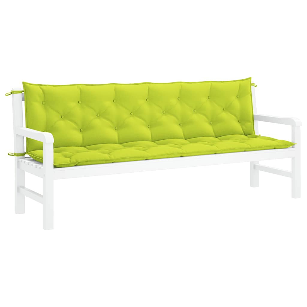 Bright green Oxford fabric garden bench cushion measuring 78.7x39.4x2.8 inches.