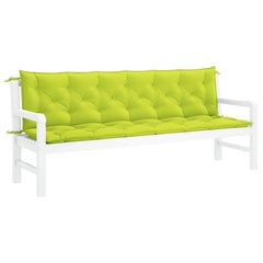 Bright green Oxford fabric garden bench cushion measuring 78.7x39.4x2.8 inches.