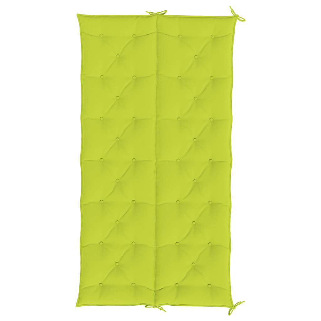 Bright green Oxford fabric garden bench cushion, 78.7x39.4x2.8 inches, with ties.