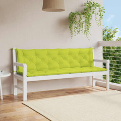 Bright green Oxford fabric garden bench cushion with tufting and ties, 78.7x39.4x2.8 inches.