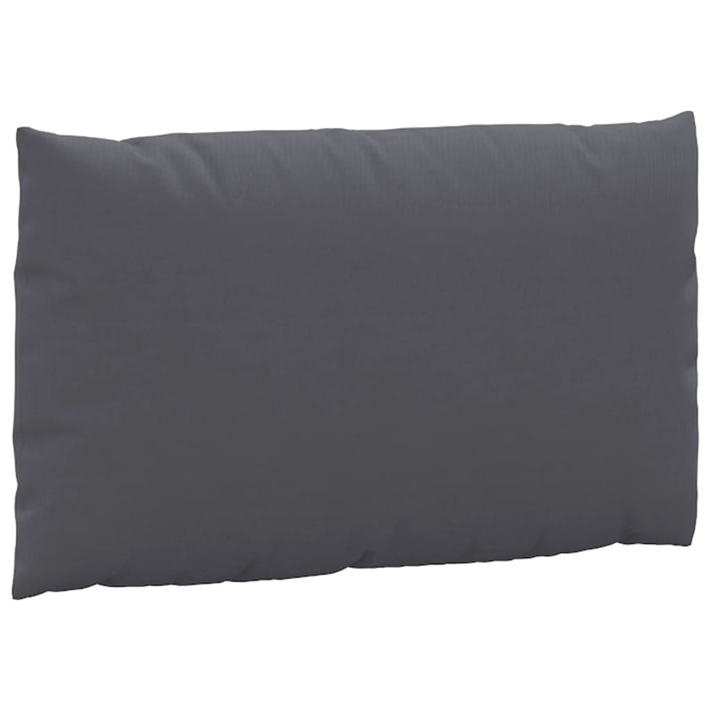 Three anthracite Oxford fabric cushions for pallet sofas, including seat, back, and side pieces.