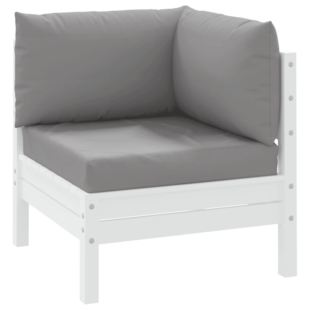 Gray Oxford fabric pallet cushions set of three for outdoor seating.