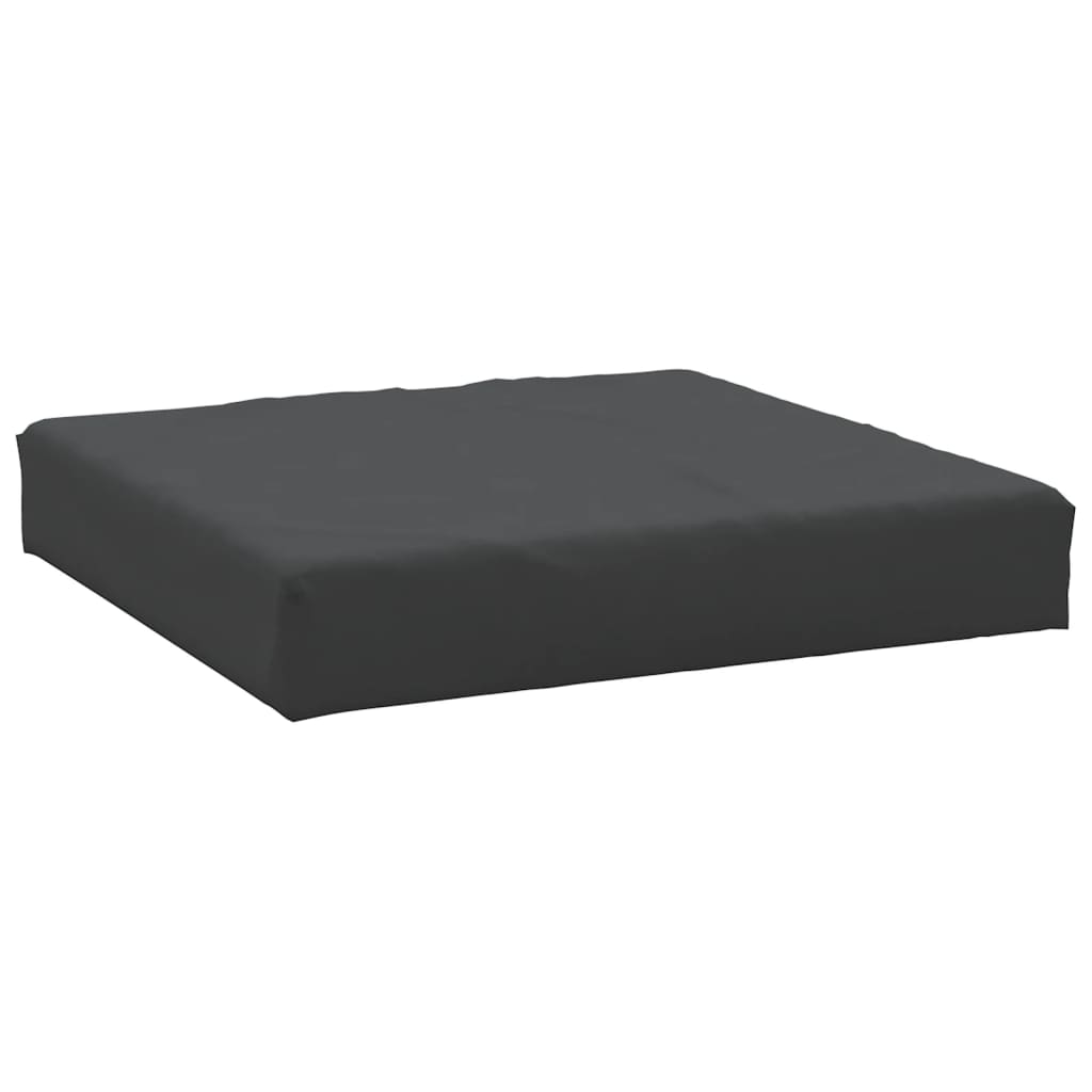 A single black square cushion is shown from a slightly elevated angle.