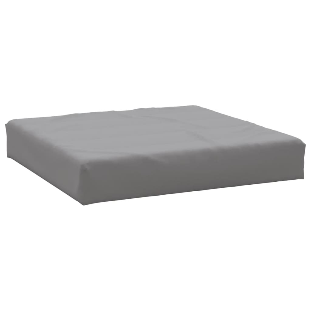 Gray Oxford fabric pallet cushion, water-resistant, 23.6x23.6x2.4 inches.