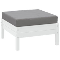 Gray water-resistant Oxford fabric pallet cushion, 23.6 x 23.6 x 2.4 inches.