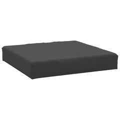 Black Oxford fabric pallet cushion, 23.6x23.6x2.4 inches, square shape.