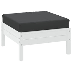 Black Oxford fabric pallet cushion, 23.6x23.6x2.4 inches, on white pallet.