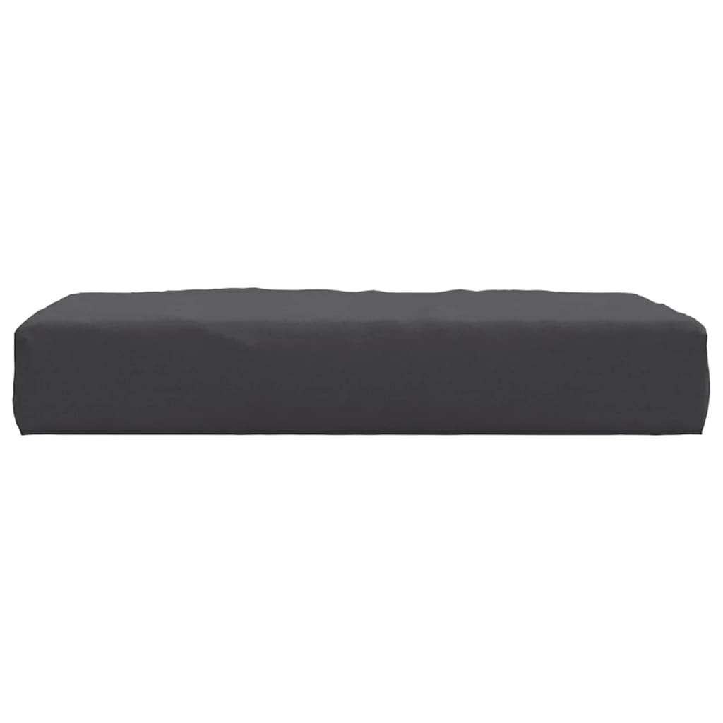 Black Oxford fabric pallet cushion, 23.6x23.6x2.4 inches, square shape.