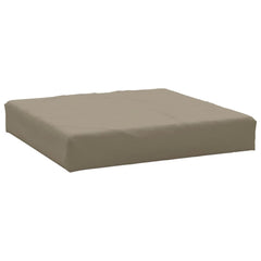 Taupe Oxford fabric pallet cushion, 23.6x23.6x2.4 inches, square shape.
