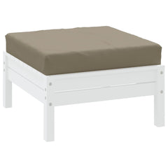 Taupe Oxford fabric pallet cushion, 23.6x23.6x2.4 inches, square shape.