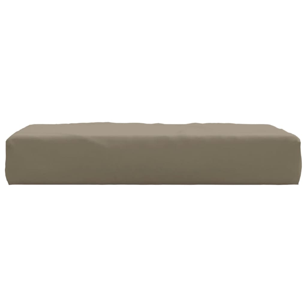 Taupe Oxford fabric pallet cushion, 23.6x23.6x2.4 inches, rectangular shape.