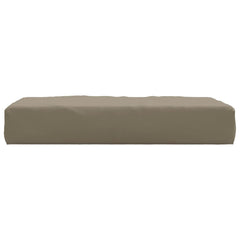 Taupe Oxford fabric pallet cushion, 23.6x23.6x2.4 inches, rectangular shape.